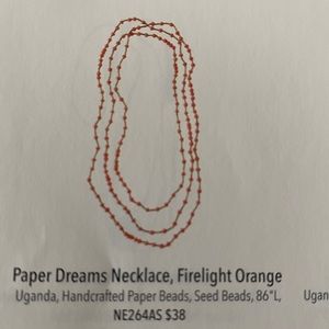 Noonday Collection Paper Dreams Necklace, Firelight Orange